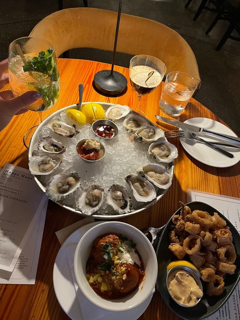 Oysters and appetizers at The River Oyster Bar in Miami