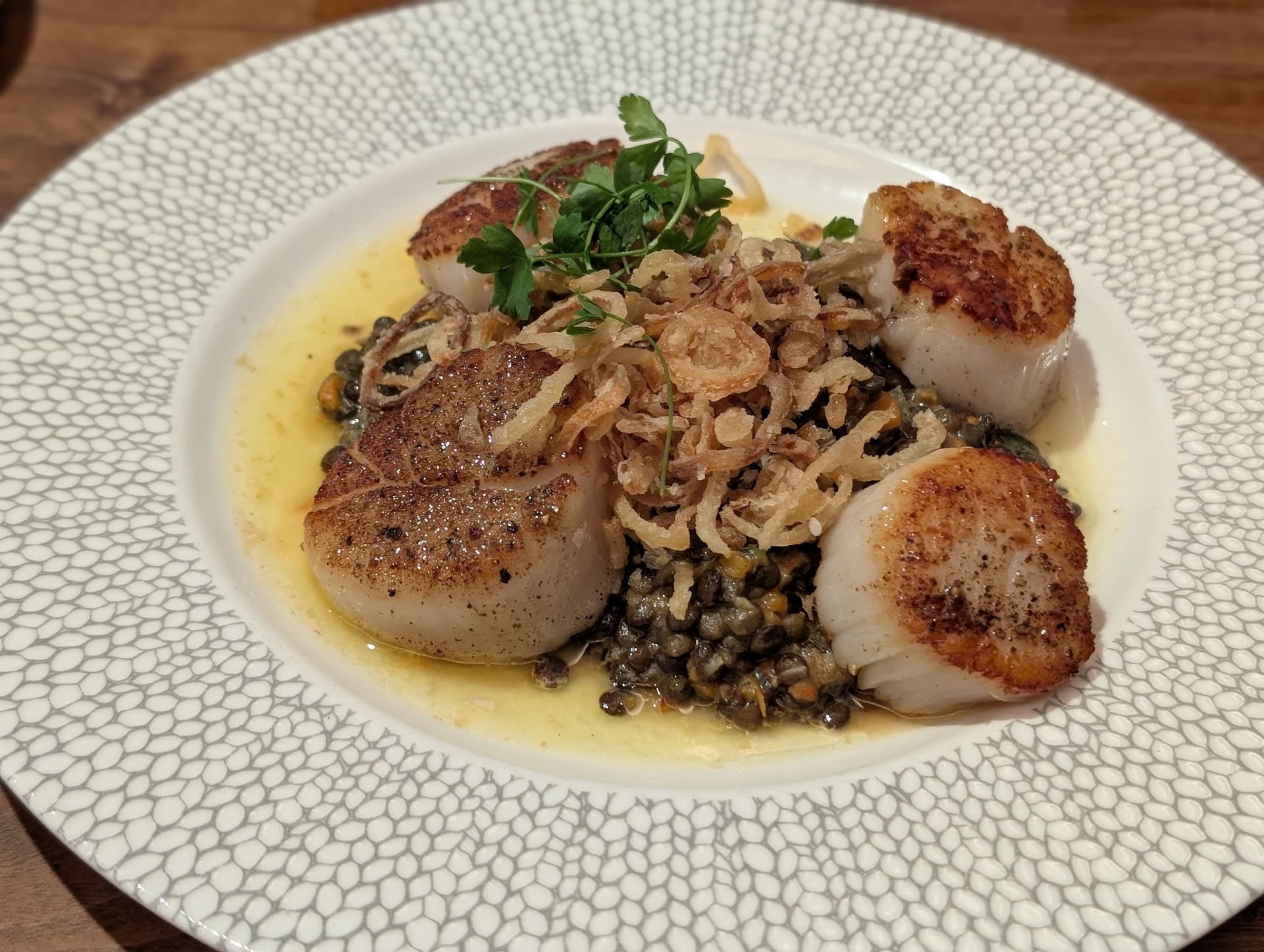 Scallops dish at The River Oyster Bar, Miami