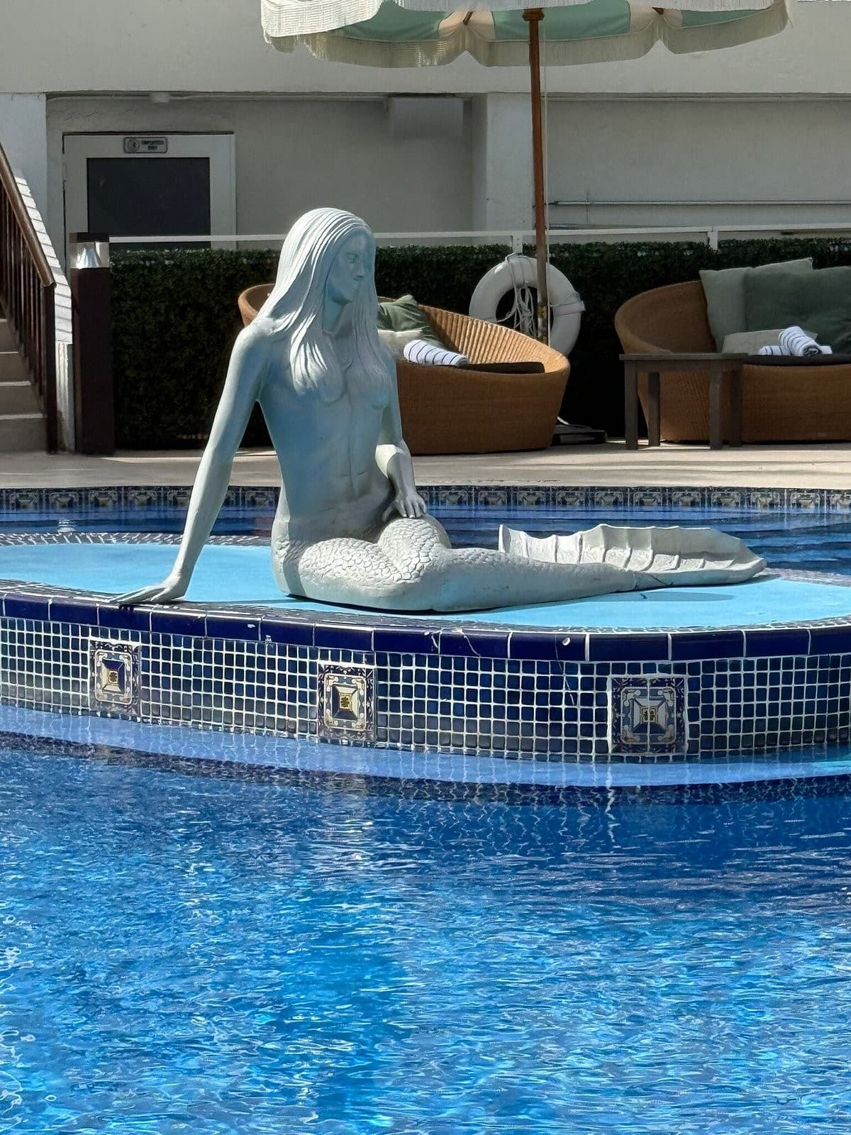 Mermaid statue at The Savoy Hotel & Beach Club Miami Beach
