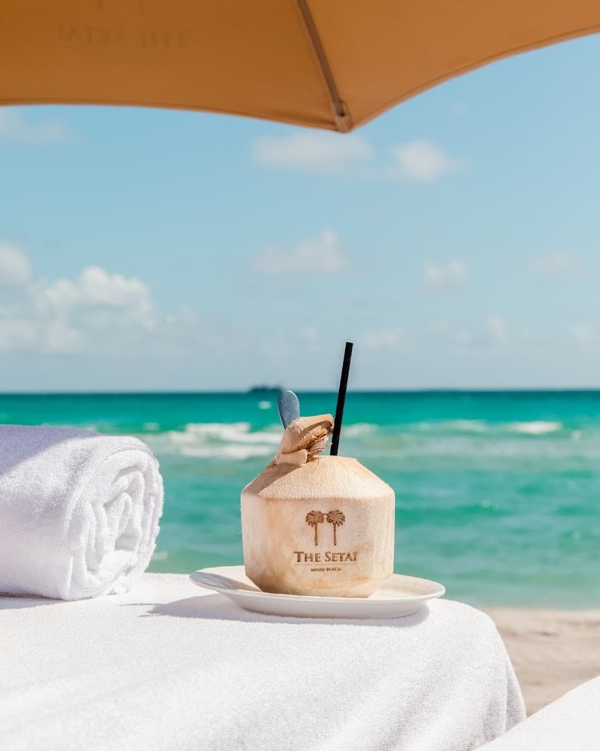 Coconut drink at The Setai, Miami Beach