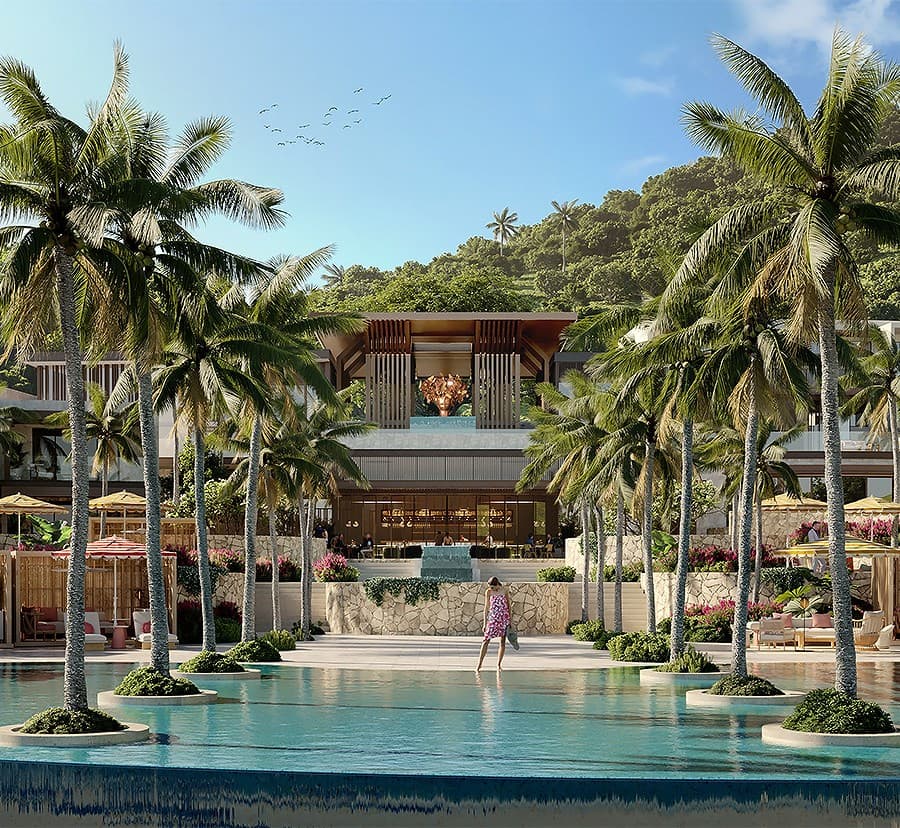 The Setai pool area in Miami Beach