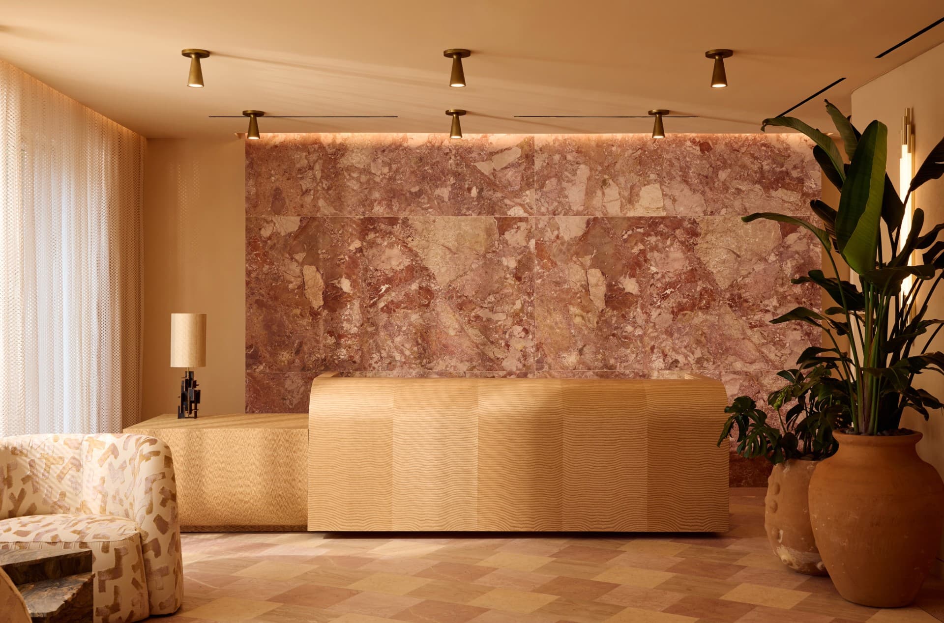 Stylish lobby at The Shelborne By Proper in Miami Beach