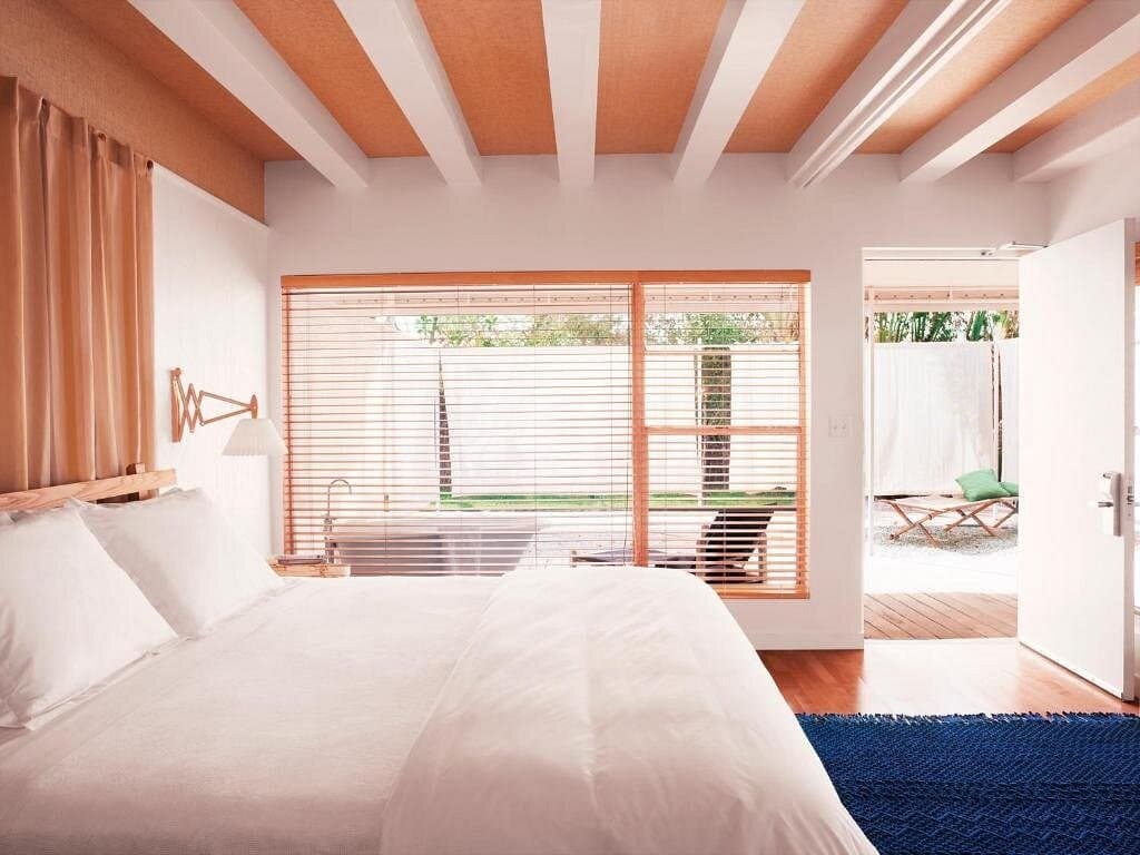 Modern guest room at The Standard Spa, Miami Beach