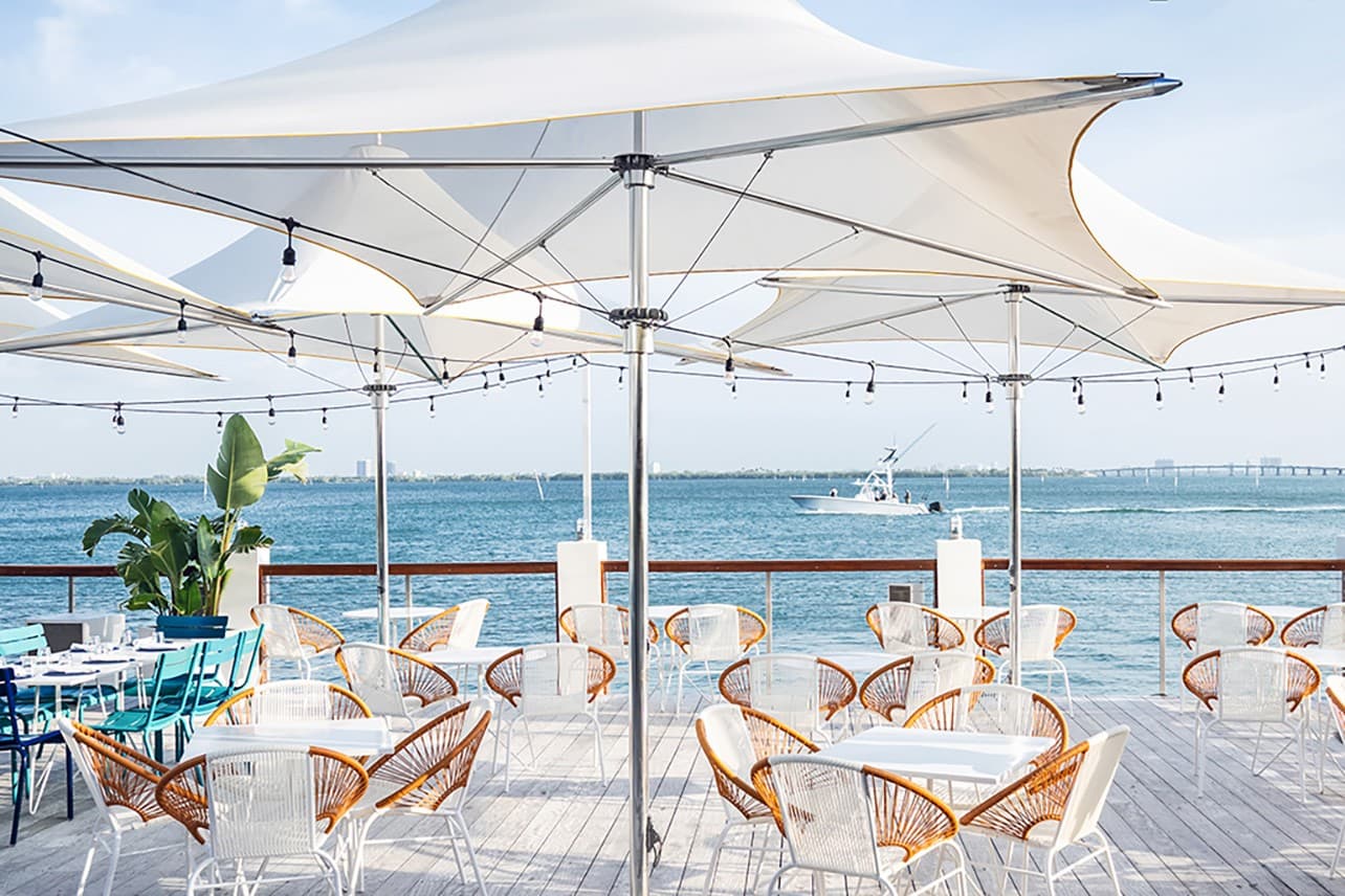Lounge area at The Standard Spa, Miami Beach with water view