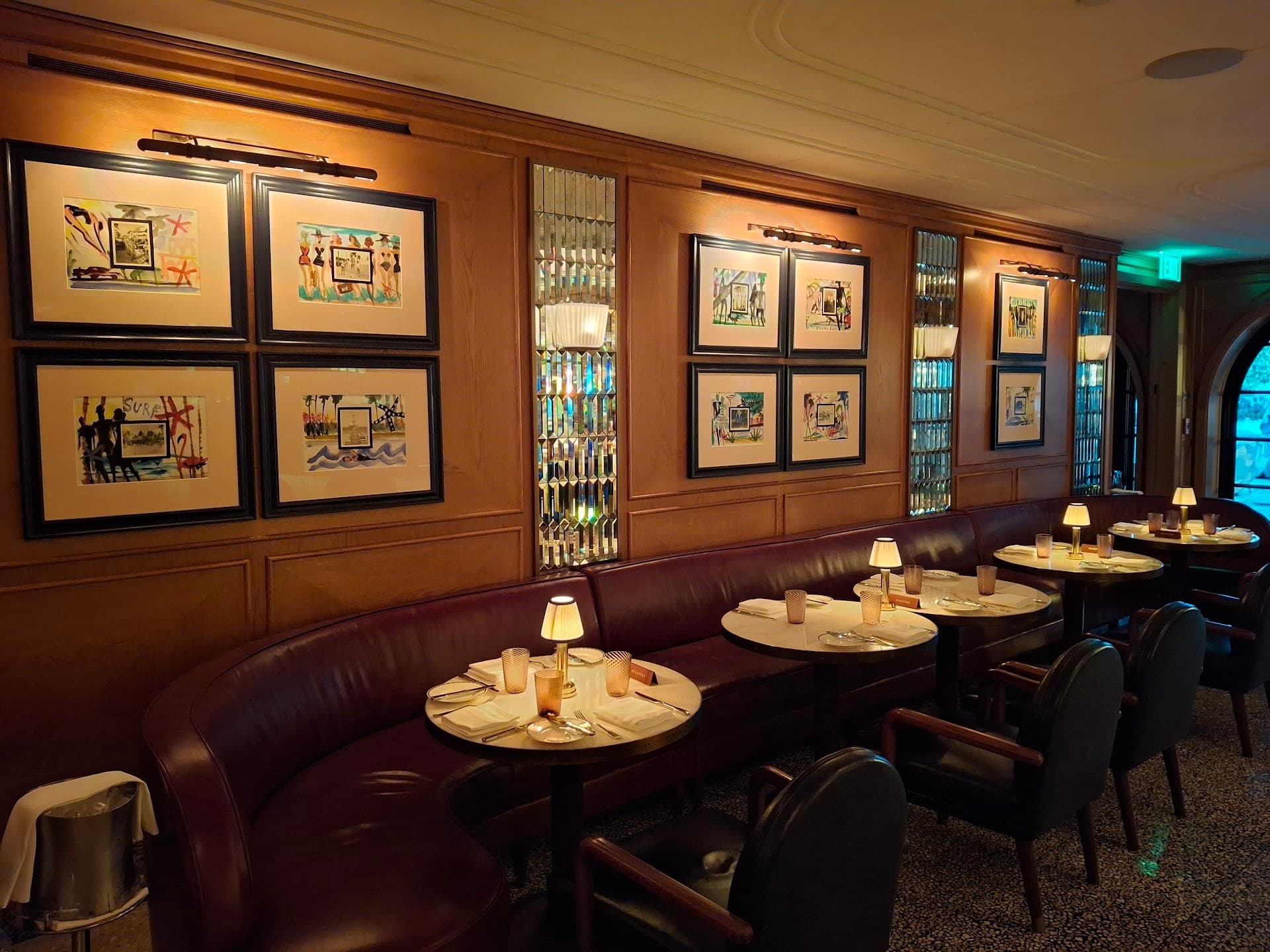 Elegant dining area at The Surf Club Restaurant in Surfside.
