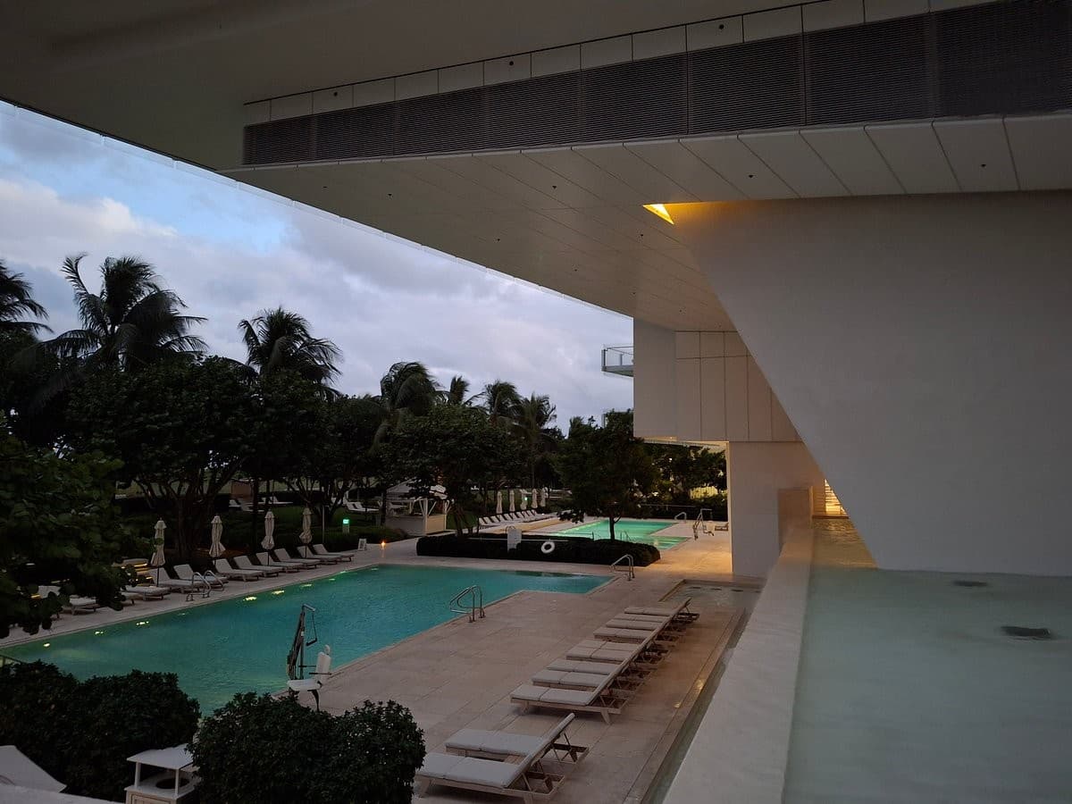 Elegant pool area at The Surf Club Restaurant in Surfside
