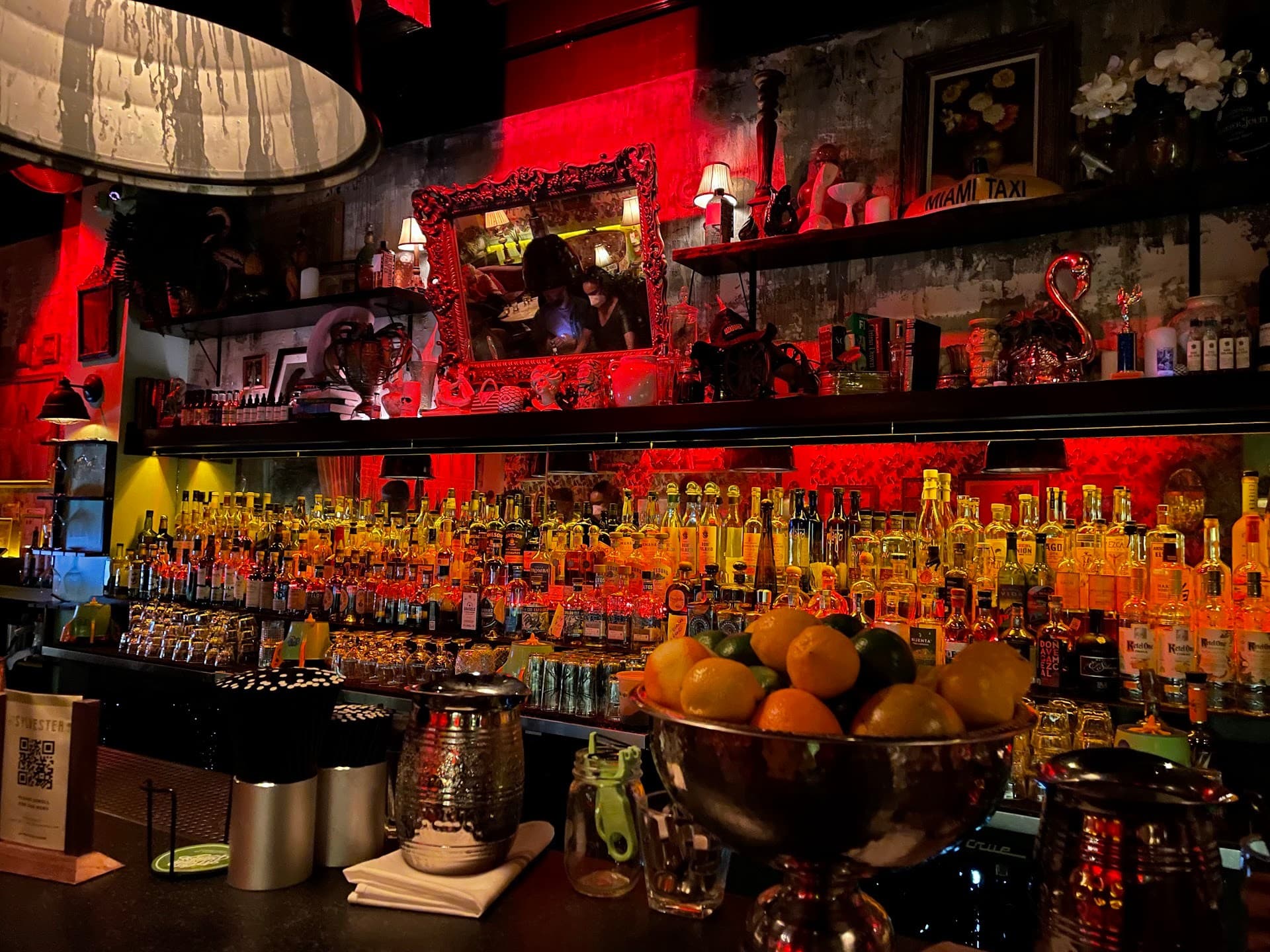 Bar scene at The Sylvester in Miami with vibrant lighting