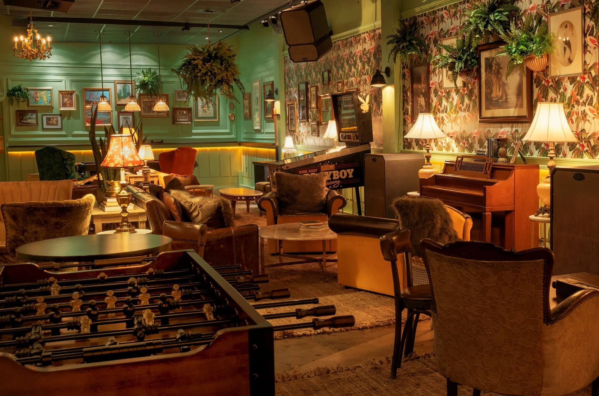Cozy interior of The Sylvester bar in Miami