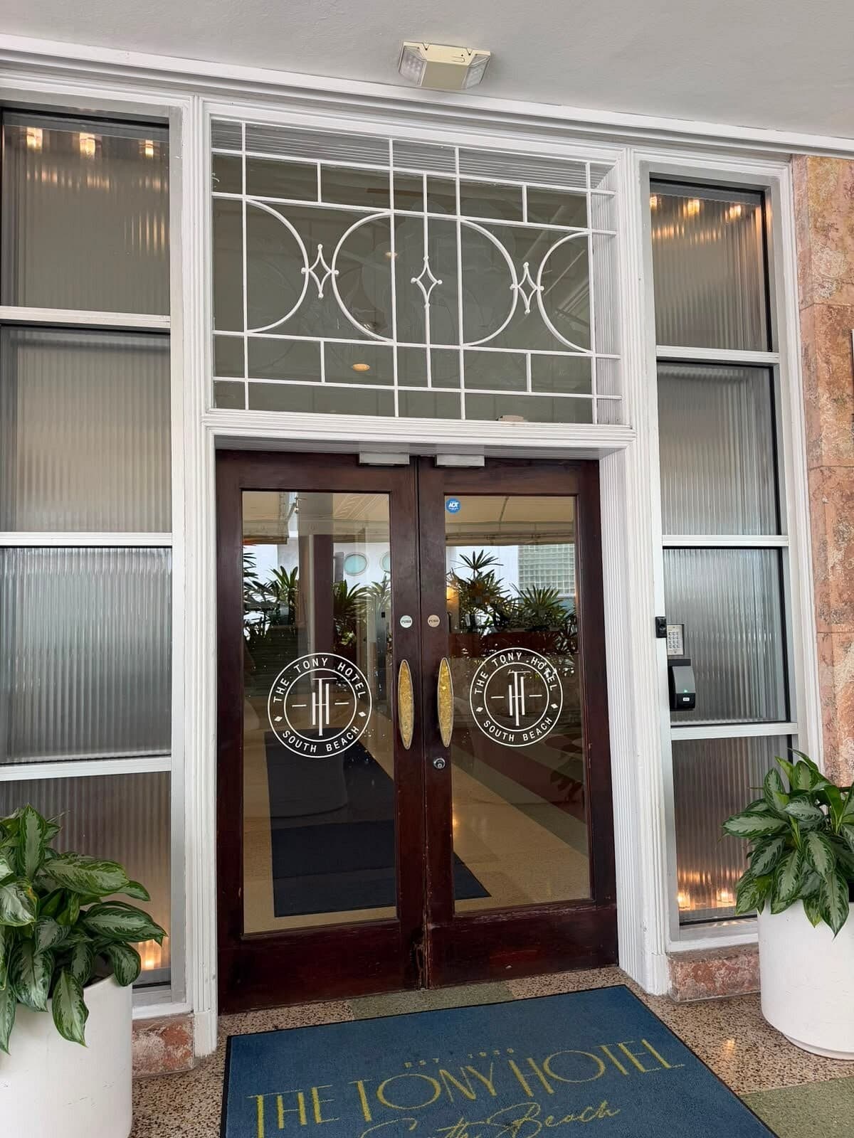 Entrance of The Tony Hotel South Beach in Miami Beach