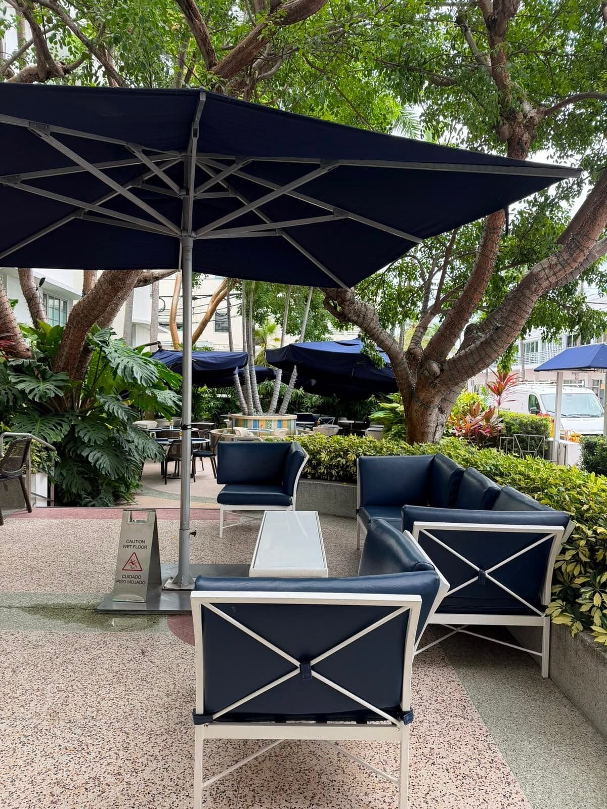 Outdoor seating area at The Tony Hotel South Beach, Miami Beach