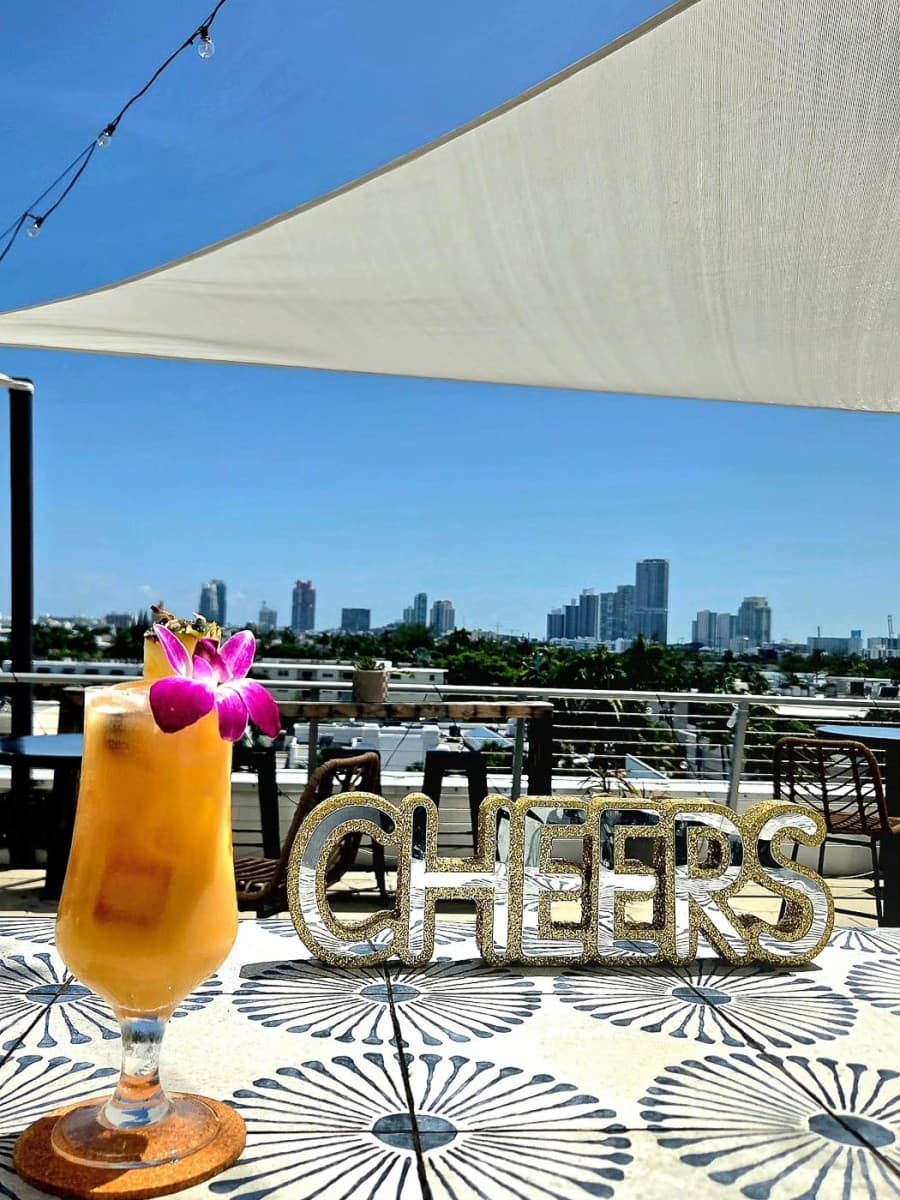 Rooftop view at The Twisted Tonic in Miami Beach