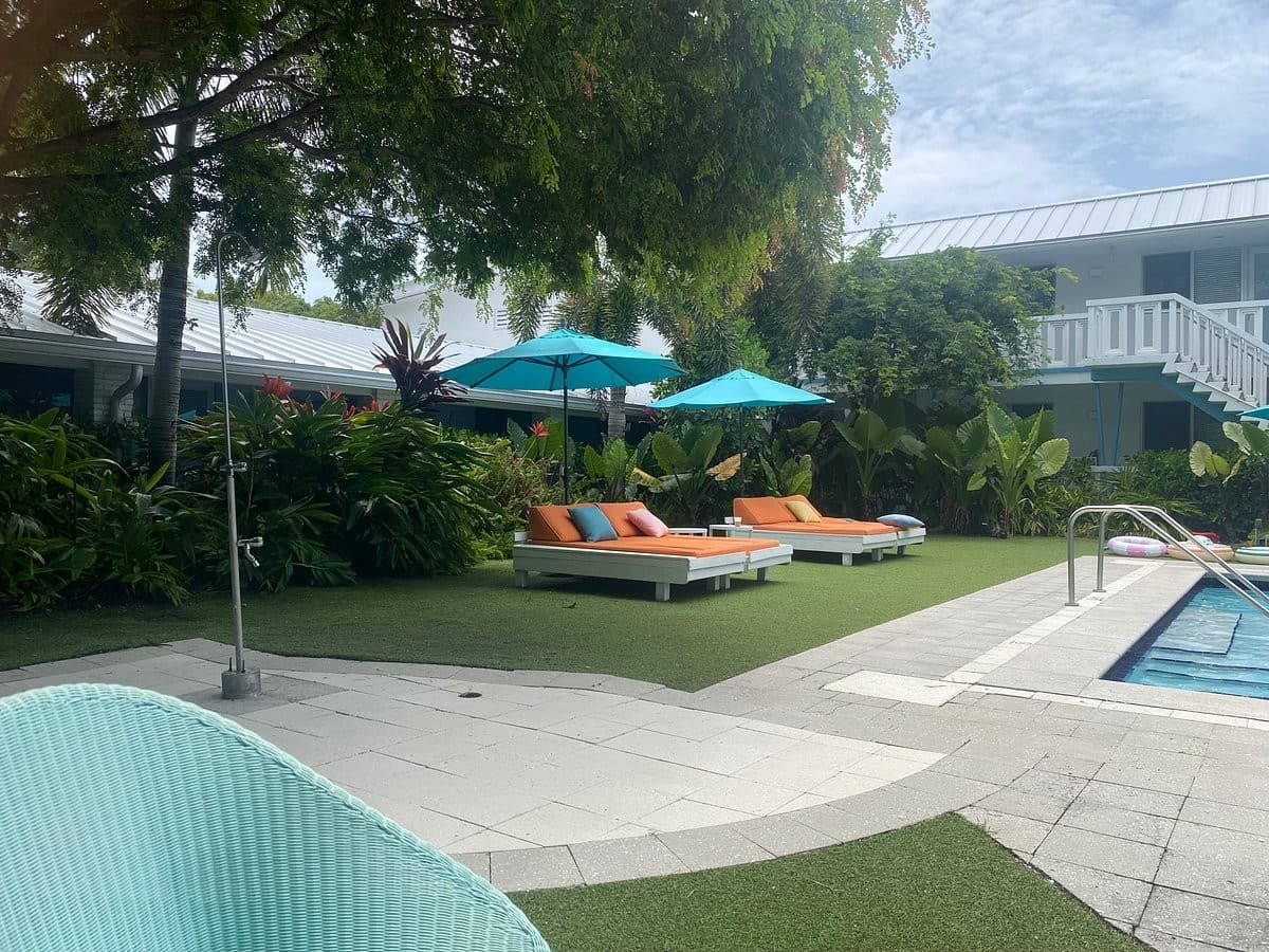 The Vagabond Hotel Miami pool area with loungers