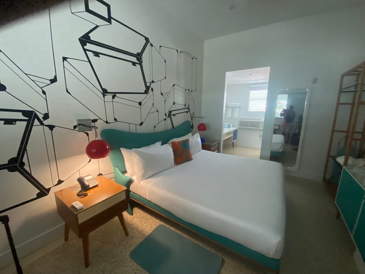 Stylish guest room at The Vagabond Hotel Miami