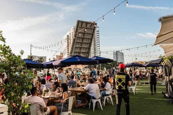 Lively outdoor atmosphere at The Wharf Miami
