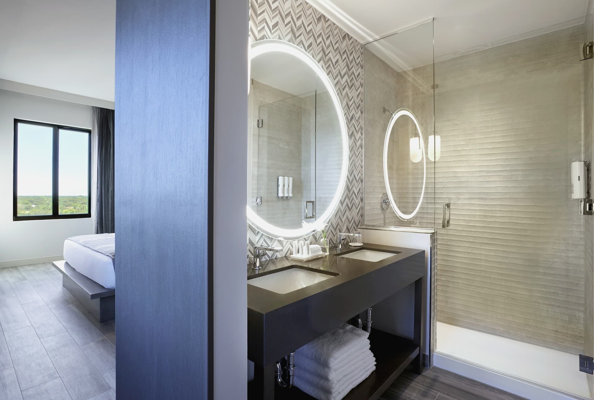 Luxury bathroom at Thesis Hotel Miami Coral Gables
