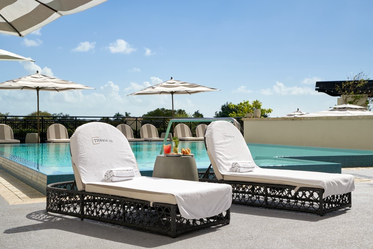 Relaxing poolside at Thesis Hotel Miami Coral Gables