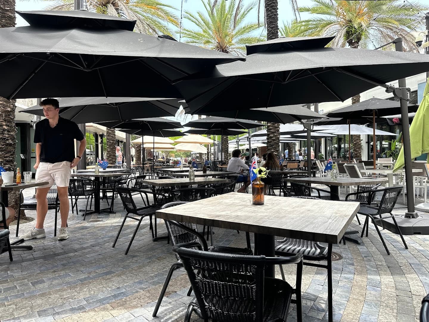 Outdoor seating at Threefold Cafe in Coral Gables