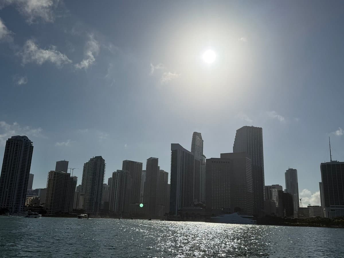 Miami skyline view from Thriller Miami Speedboat Adventures