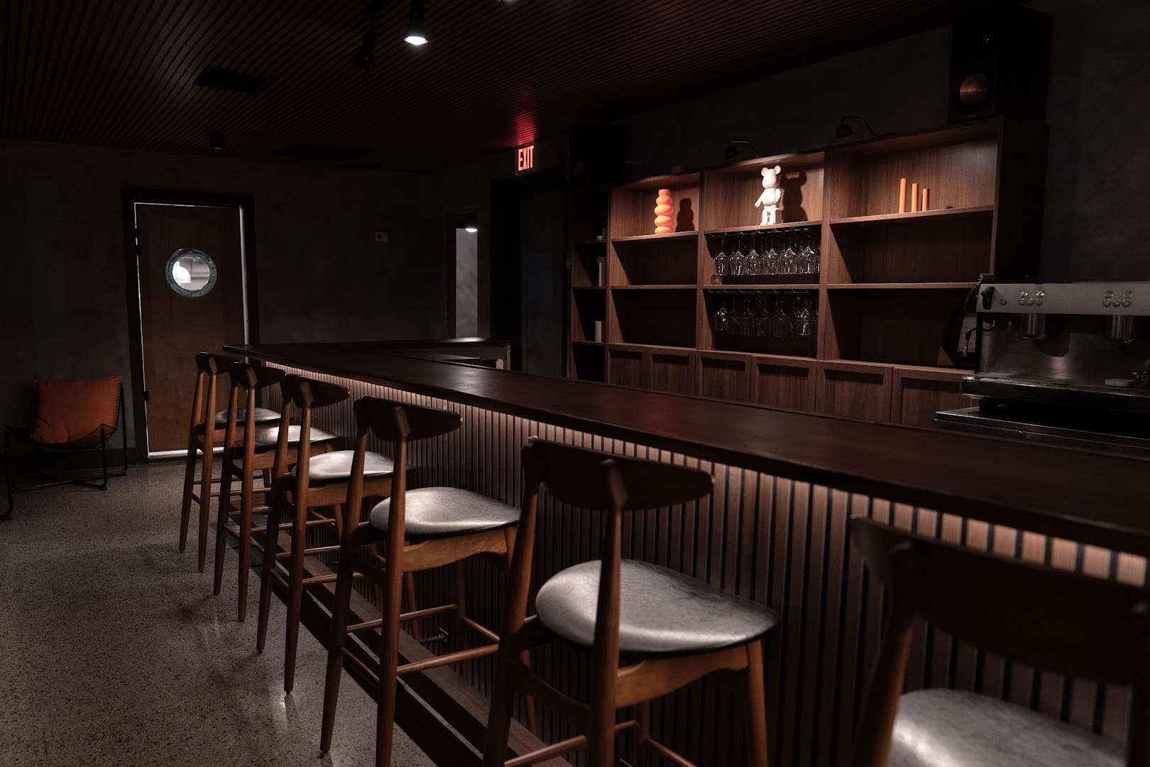 Bar interior at To Be Determined restaurant in Miami