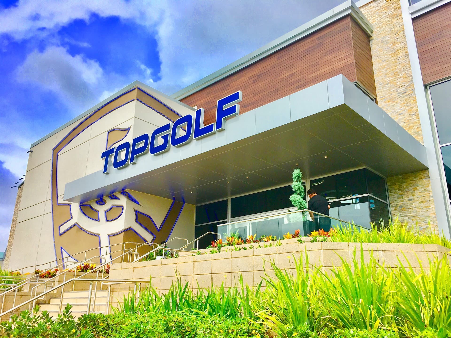Topgolf Miami Gardens entrance with modern architecture