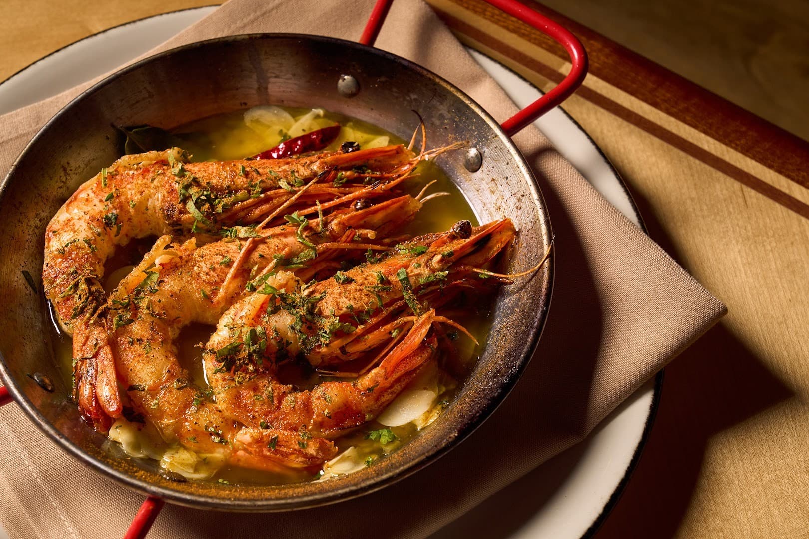 Shrimp dish at Tropezón Miami Beach