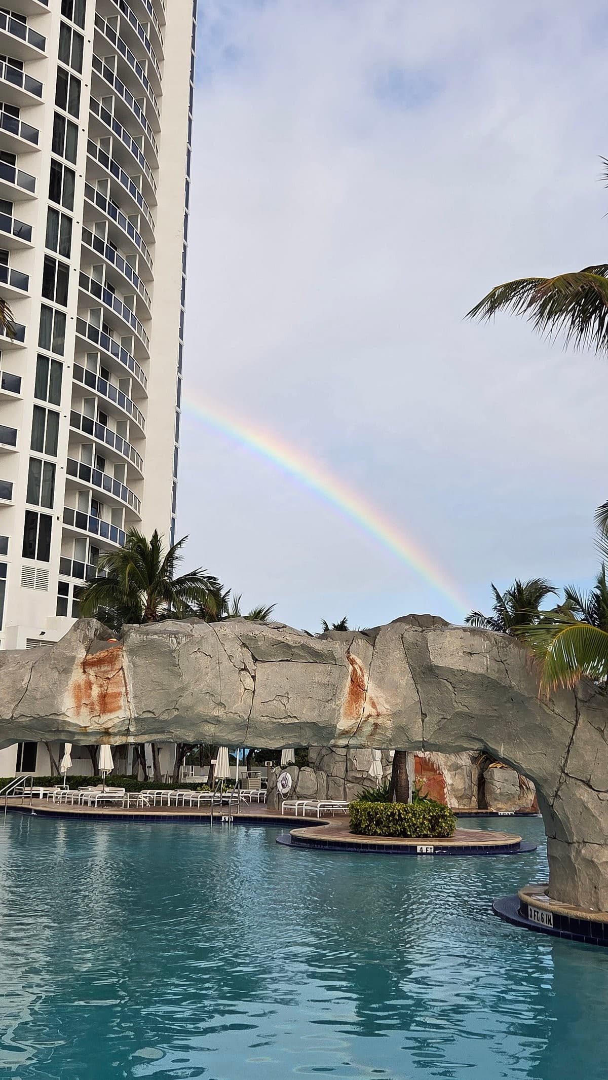 Trump International Beach Resort pool with rainbow in Sunny Isles Beach