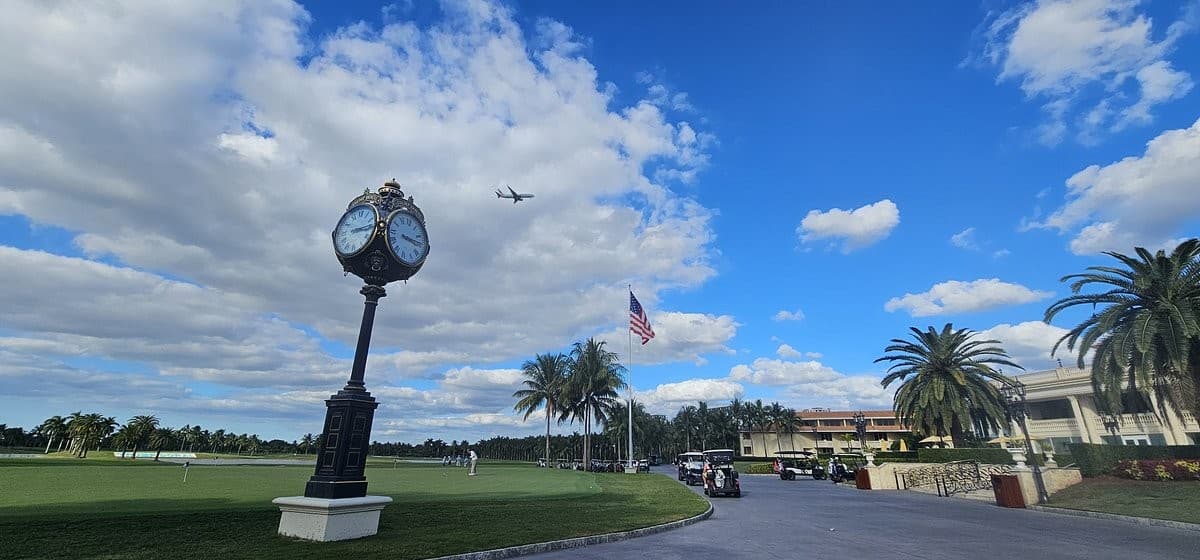 Trump National Doral Miami exterior view with clock