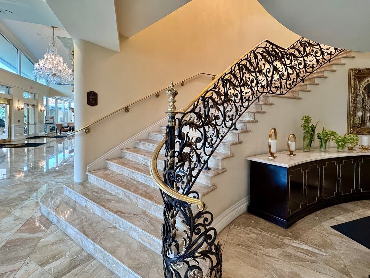 Elegant lobby staircase at Trump National Doral Miami