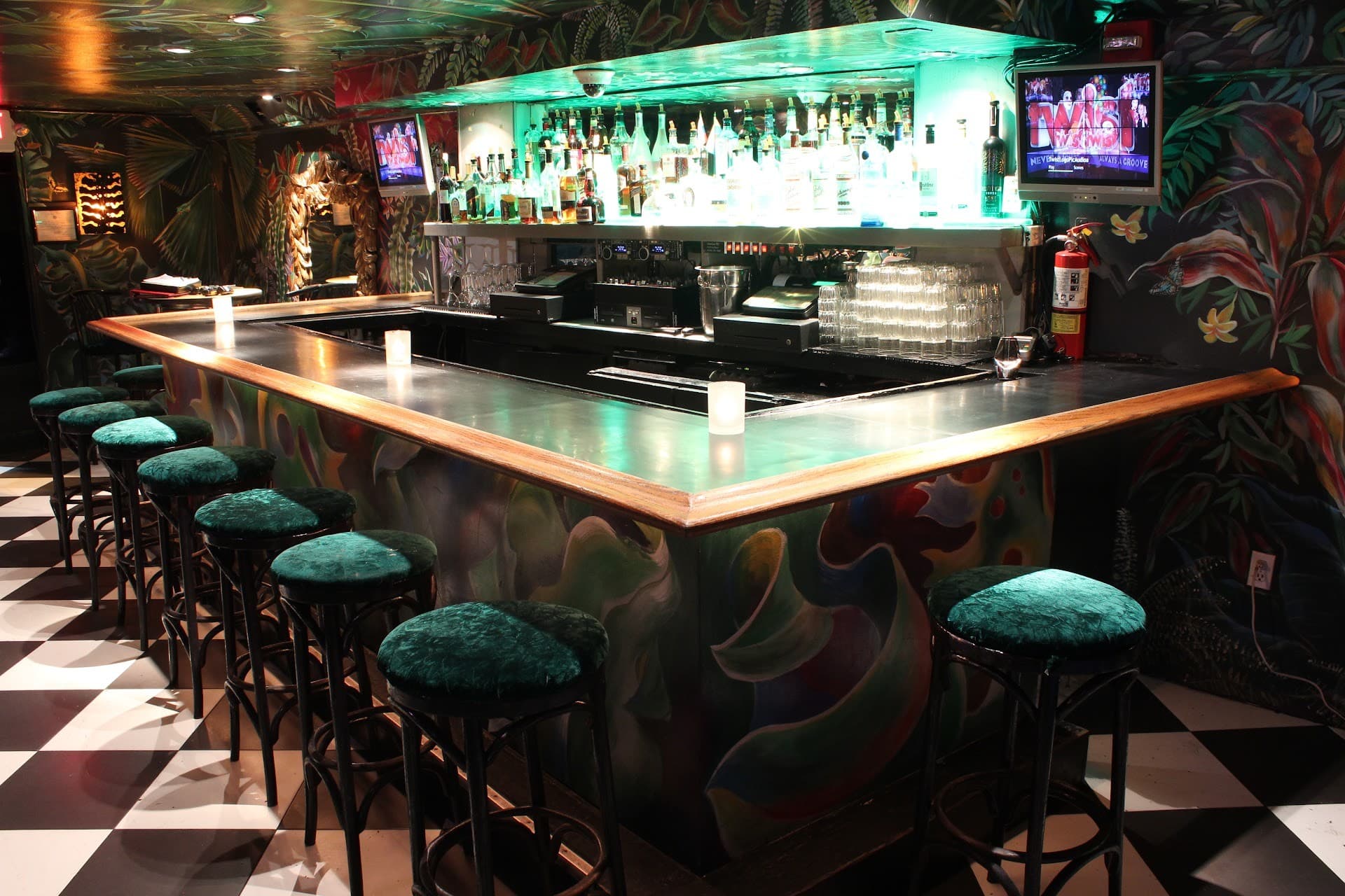 Twist bar setup in Miami Beach with colorful decor