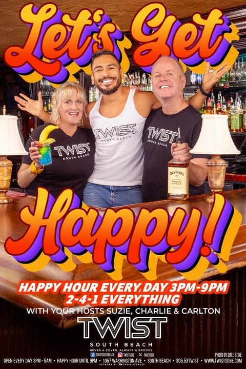 Hosts at Twist, vibrant nightlife venue in Miami Beach