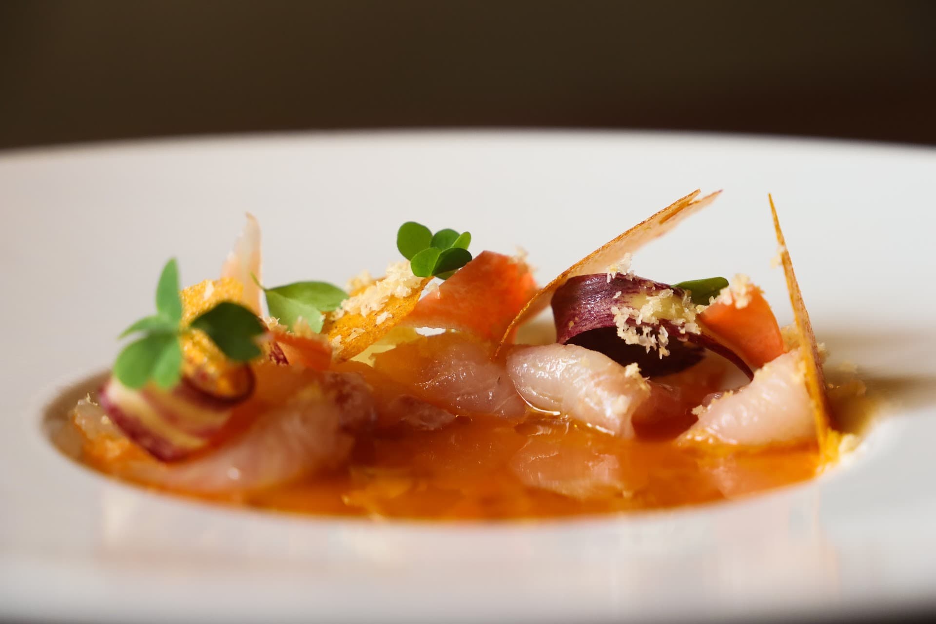 Delicious sashimi appetizer at Uchi Miami