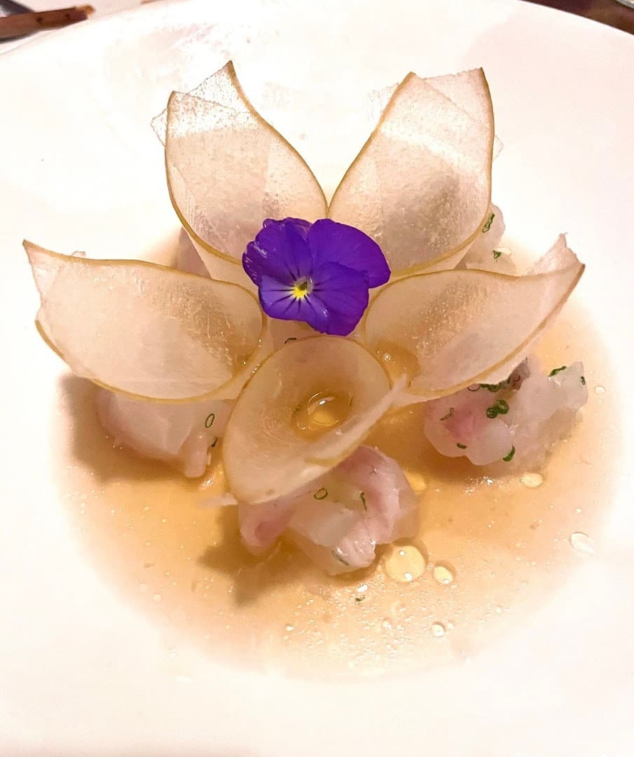 Beautifully presented dish at Uchi Miami