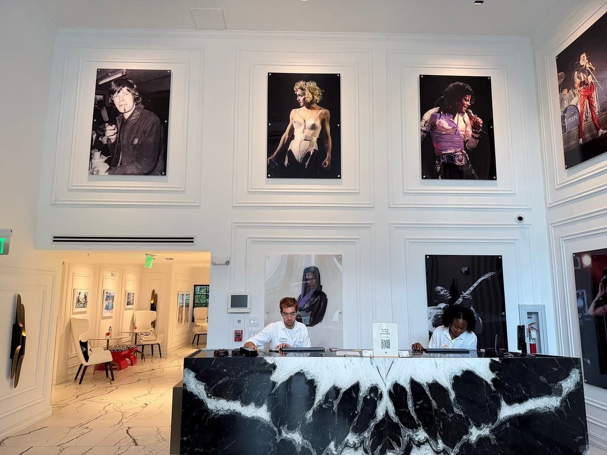 Uma House by Yurbban South Beach lobby with iconic art in Miami Beach