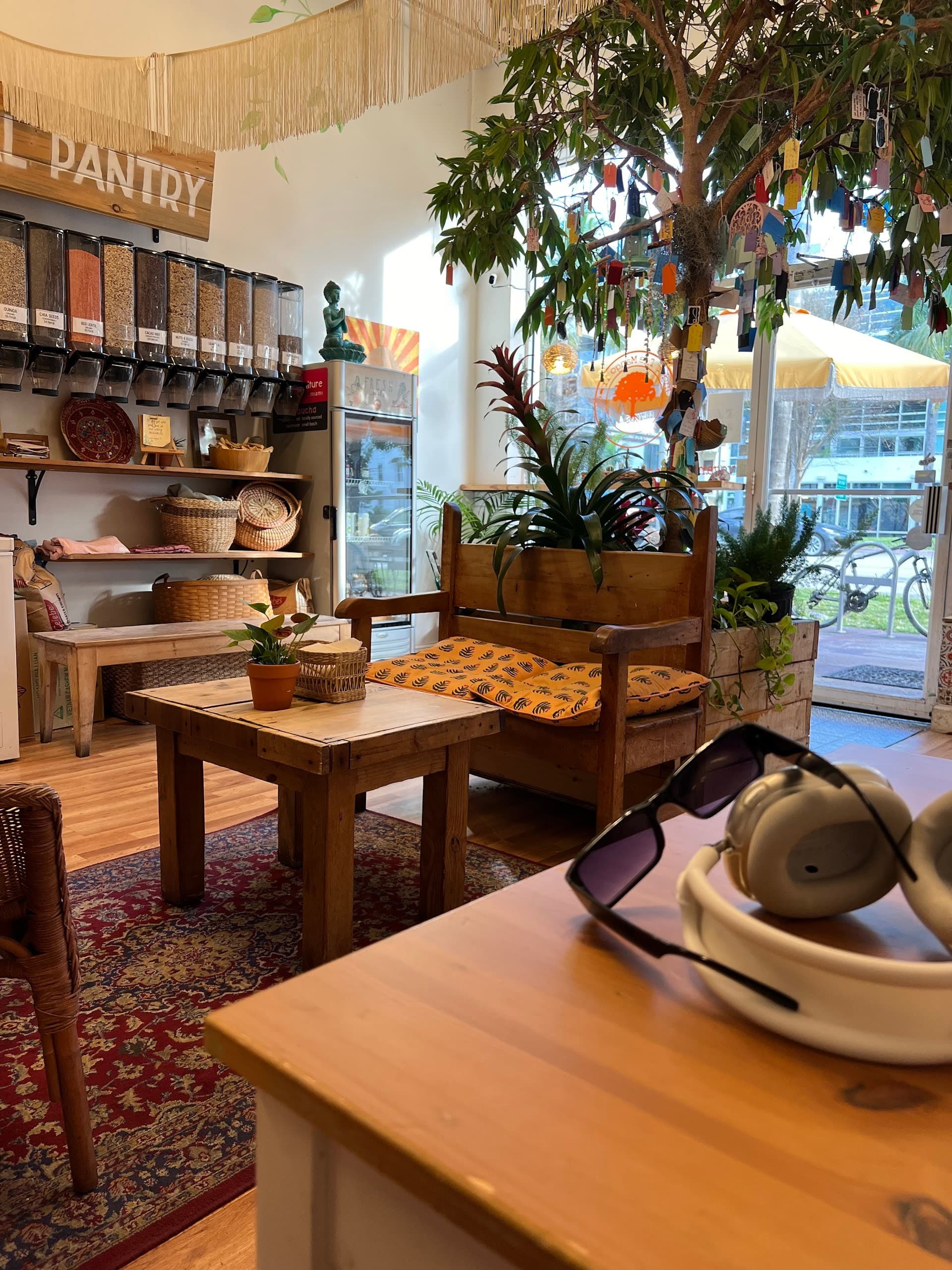 Cozy interior of Under the Mango Tree located in Miami Beach