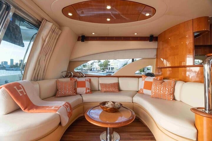 Luxurious yacht interior at UNIQ Miami Yacht Charters