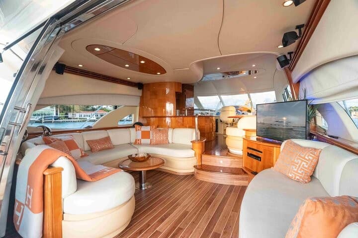 Luxurious yacht interior at UNIQ Miami Yacht Charters