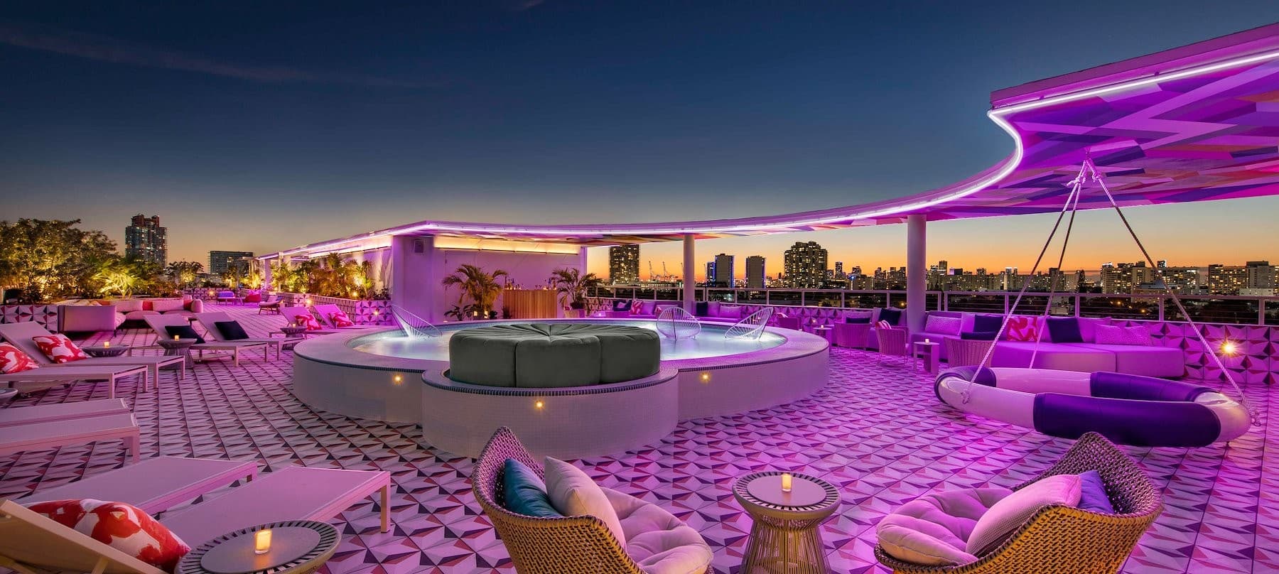 Upside rooftop bar in Miami with city view