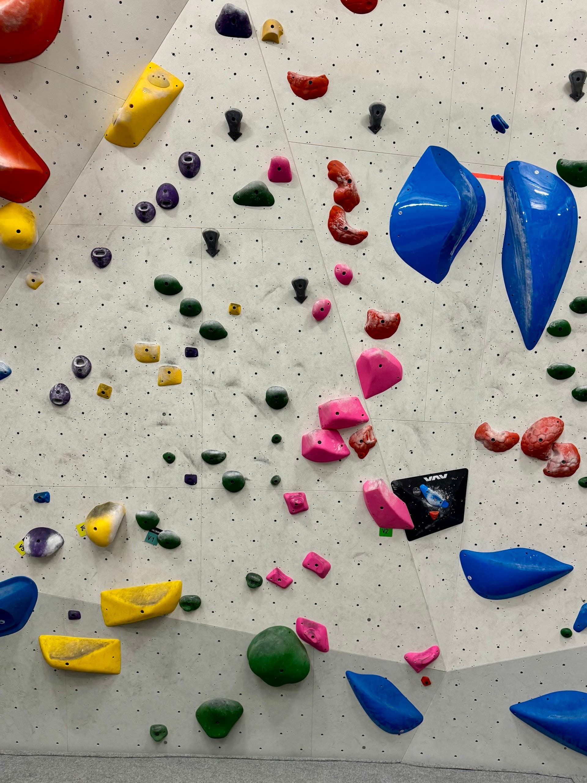 Bouldering wall at Velocity Climbing in Miami