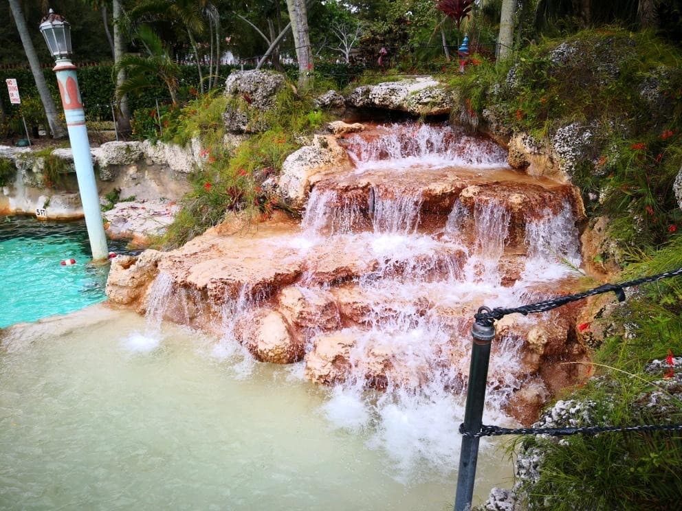 Waterfall feature at Venetian Pool in Coral Gables