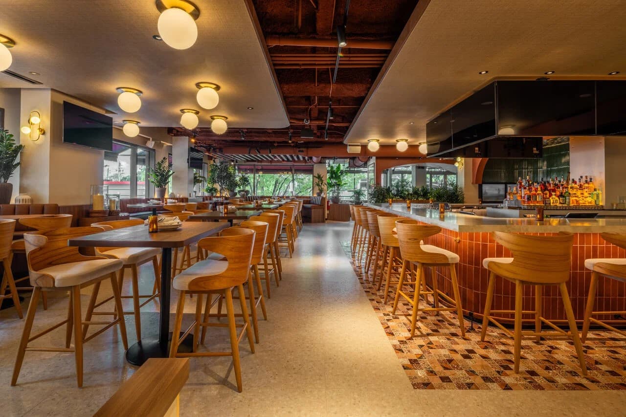 Stylish interior of Vinoteca bar in Miami