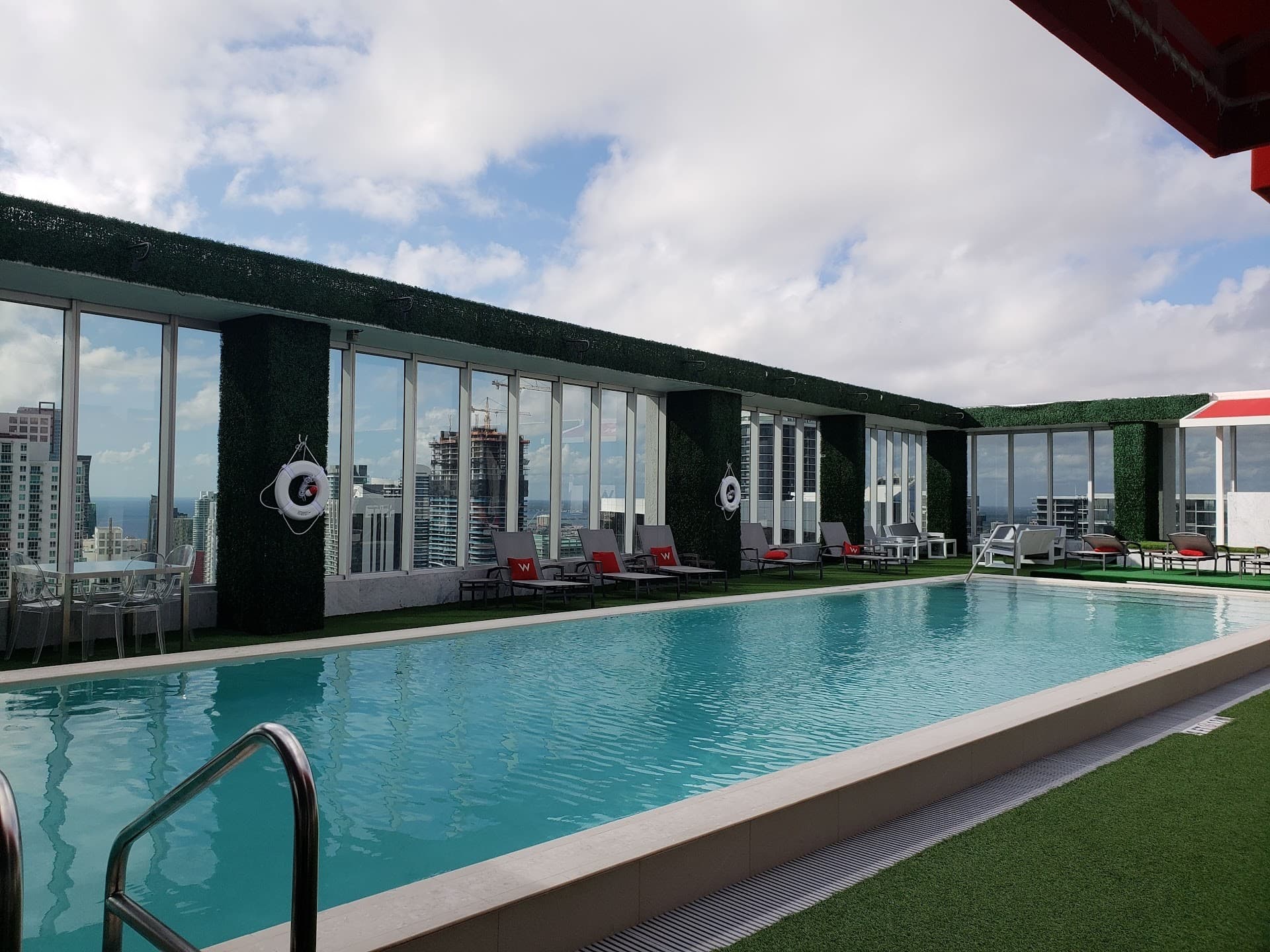 W Miami hotel rooftop pool with ocean view