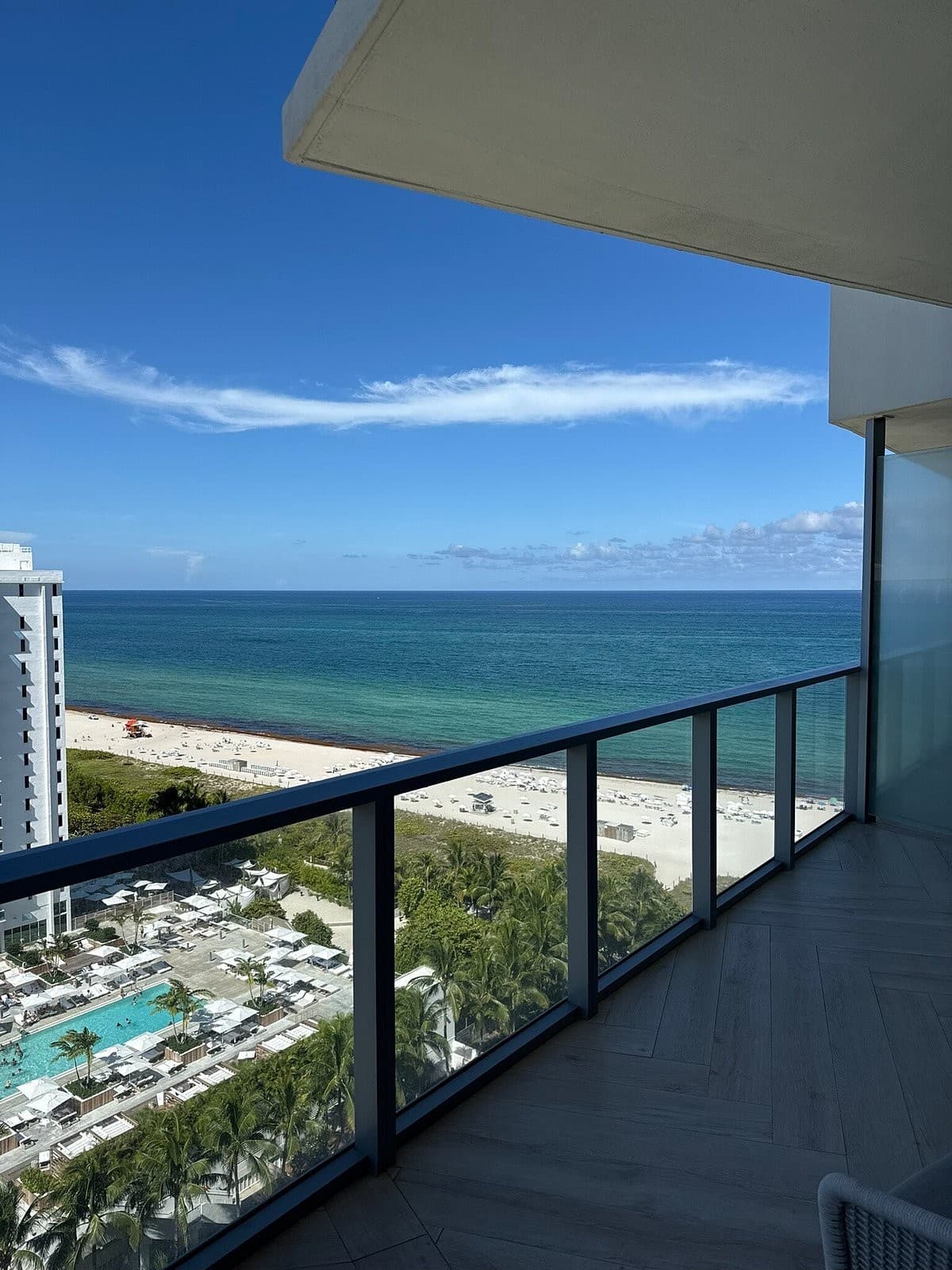 Ocean view from W Miami hotel in Miami
