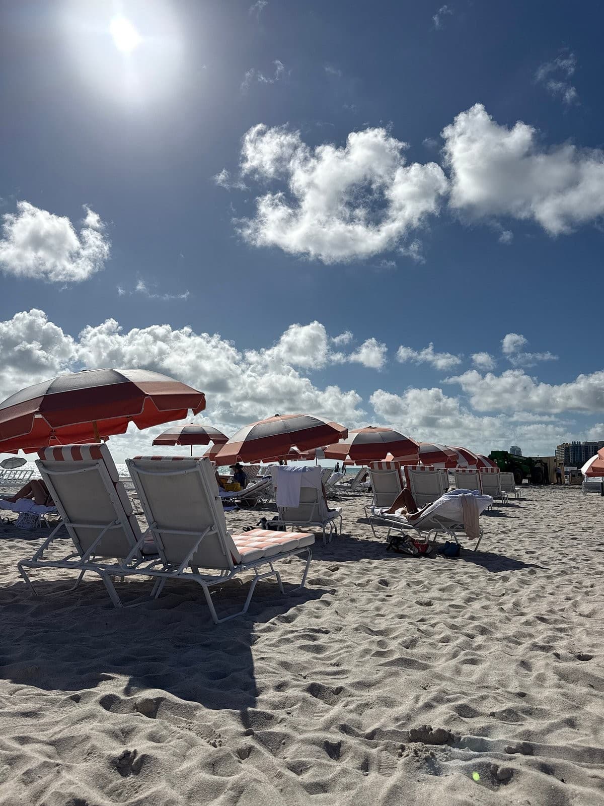 W South Beach beach area with umbrellas in Miami Beach