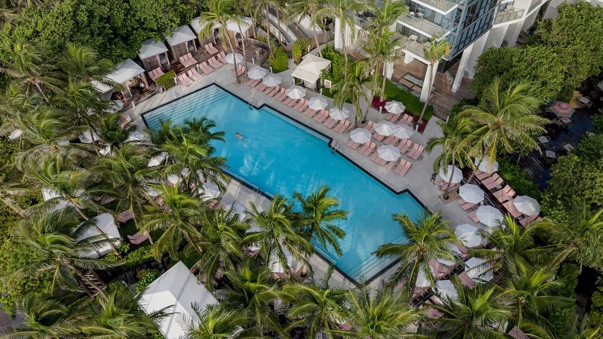 Pool area at W South Beach in Miami Beach