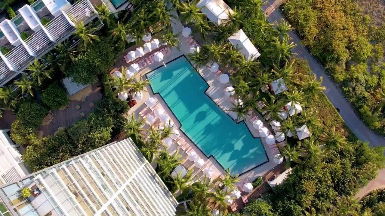W South Beach hotel pool area in Miami Beach