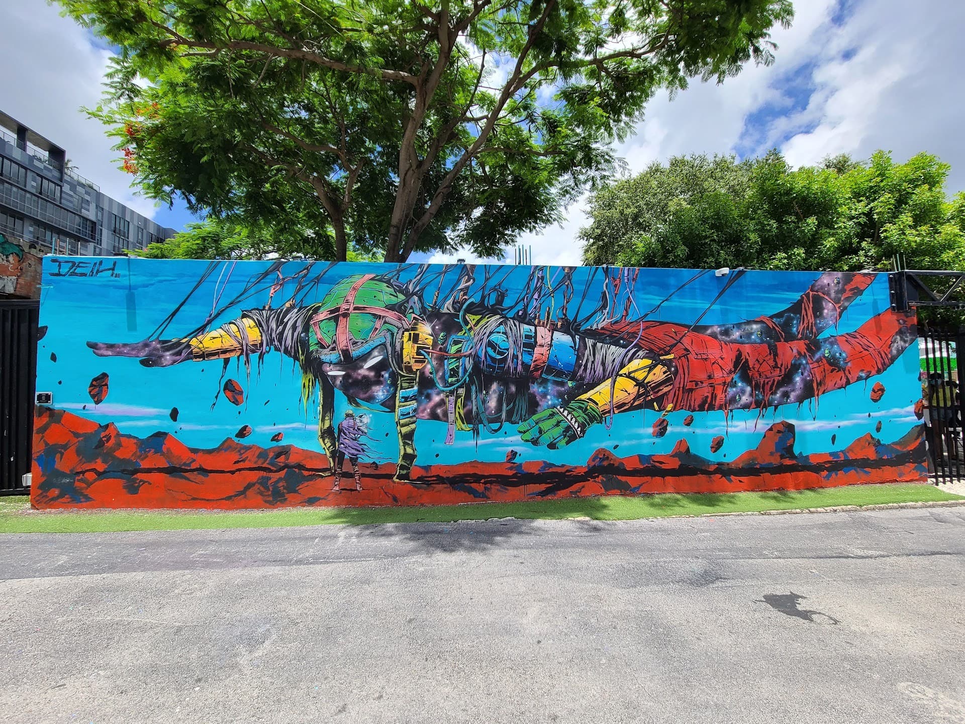 Vibrant mural at Wynwood Walls in Miami