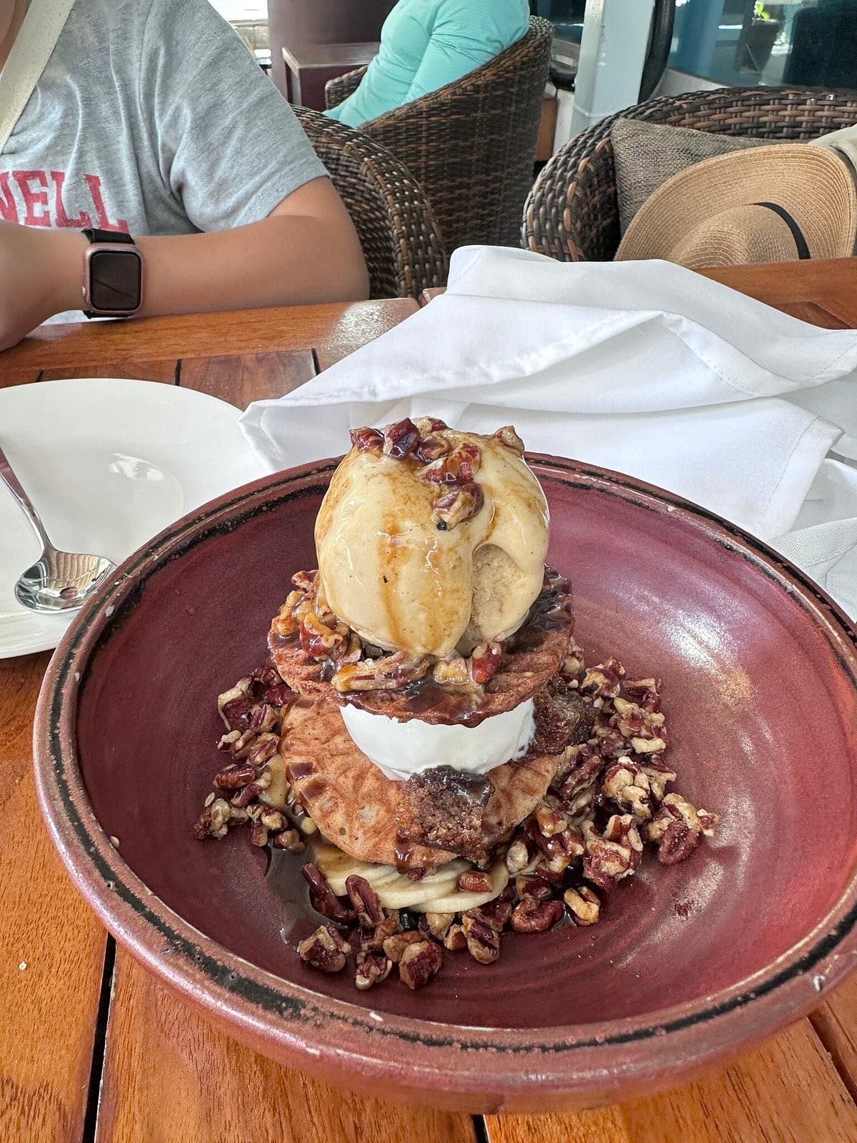 Dessert at Zuma Miami featuring ice cream and pecans